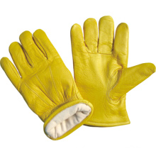 Piel de grano de vaca completamente pila de acrílico alineado conductor Glove-9017